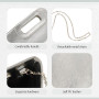 EVEOUT Pochette en Cuir Femmes Clutch Fête Sac à Main de Soirée avec Chaîne élégant Sac à bandoulière pour Mariage Parti(Argent)