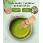 Ouxayapl Matcha kit Débutant - Coffret Vert 6 Pièces : Bol à Matcha, Fouet (Chasen), Support, Cuillère, Filtre, Chashaku- Pour P