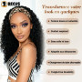 BECUS Perruque Bandeau Noire 16 pouces – Perruque Femme Naturelle Synthétique Sans Colle, Prête à Porter, Idéale pour Fêtes et C