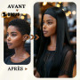 BECUS Perruque Bandeau Noir Lisse Perruque Avec Bandeau 16 Pouces, Perruque Demi-Tête Lisse pour Femmes Noires, Droite Facile à 