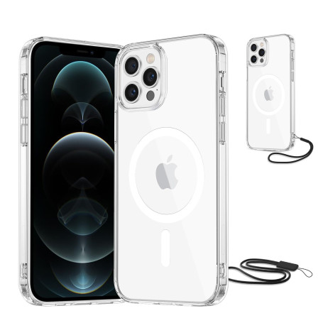 NEW'C Magnétique Coque pour iPhone 12, 12 Pro (6,1 Pouces), Compatible avec MagSafe Antichoc Ultime avec Cordon – Magnétisme Pui