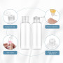 Flacon Voyage Avion, Romon 6 Pièces 100ml Vides en Plastique Transparent Kit Voyage Avion avec 2 Entonnoirs & 24 étiquettes Voya