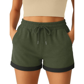 Smith & Solo Short Sport Femme en Coton, Pantalon Court pour Femme, Short Femme ete, Taille Haute, avec Poches, pour Le Jogging,