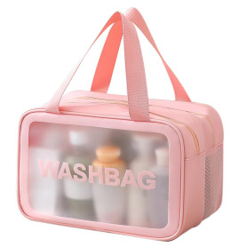 Trousse De Toilette Voyage,Trousse De Toilette Transparente,Séparation Sèche et Humide Trousses Etanche avec Poignée à Fermeture