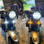 JMTBNO 2 Pcs LED Clignotants Moto Anneau Bande de Fourche Lumière Flexible Lampe Avant Feu de Clignotants Moto Ambre Blanc DRL F