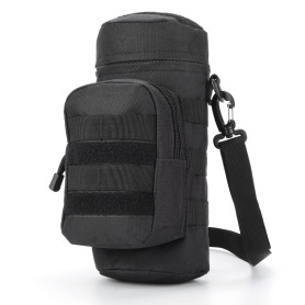 Kyrio Molle Sac à bandoulière pour bouteille d'eau avec pochette pour accessoires et bandoulière amovible 25 x 10,9 cm
