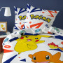Pokemon Pika Parure de Lit Enfant 140x200 cm | 100% Coton | Oeko-TEX | Housse de Couette 1 Personne 140x200 cm + 1 Taie d'oreill