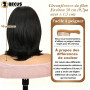 BECUS Perruque Bandeau Perruque Femme Naturelle Lisse Noire 14 pouces – Wig Bandeau Synthétique Sans Colle, Droite, Idéale pour 