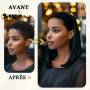 BECUS Perruque Bandeau Perruque Femme Naturelle Lisse Noire 14 pouces – Wig Bandeau Synthétique Sans Colle, Droite, Idéale pour 