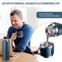 Gourde Isotherme 500ml, Bouteille Isotherme Inox avec Tasse et Couvercle, sans BPA, Mug Isotherme Etanche de Voyage pour Café et