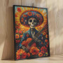 Tucocoo Casse-tête de mort 1000 pièces Squelette mexicain Fleurs d'art coloré Puzzle artisanal Décoration maison Soirée familial