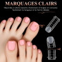 Kiiwah 120 Pièces Polygel Ongle Pied, Capsule avec Lignes Graduées Résistant Faux pour Pieds Popit Ongle pour les Amateurs d'Ong