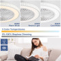 LMiSQ Ventilateur Plafond 19'' Ultrafin Moderne Plafonnier Ventilateur 3 Couleurs Réglables 6 Vitesses Ventilateur de Plafond Ré