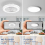 LMiSQ Ventilateur Plafond 19'' Ultrafin Moderne Plafonnier Ventilateur 3 Couleurs Réglables 6 Vitesses Ventilateur de Plafond Ré