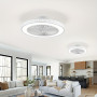 LMiSQ Ventilateur Plafond 19'' Ultrafin Moderne Plafonnier Ventilateur 3 Couleurs Réglables 6 Vitesses Ventilateur de Plafond Ré