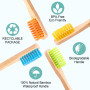 Lot de 20 brosses à dents en bambou à poils durs pour adultes - Ensemble familial - Brosse à dents bio naturelle (multicolore 20