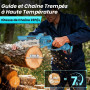 2-en-1 Tronçonneuse avec Perche Télescopique (1,6 m-2,8 m) & Mini Tronçonneuse 6 pouces, 1000W Moteur, 2 Batteries de 2000 mAh, 