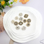 12 pièces de boutons dorés vintage avec strass et perles, boutons floraux en métal à coudre, boutons de cristal élégants pour co