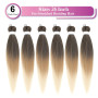 X-Tress Rajout Cheveux Tressés 6 Paquets Pré-étirés Tresses Ombre 26 Pouces Kanekalon Easy Braids Meches Cheveux pour Tresses Af