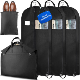 Vautvis Housses de Vetement, Lot de 3 Housses à Vêtements 100 * 60cm Housse de Protection pour Vêtements, Housse Costume, Housse