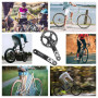 Pédalier VTT, Pédalier MTB à cône carré avec Bras de 170mm 104 BCD, Compatible avec Les vélos Mono-Vitesse et Les vélos 8/9/10/1