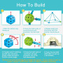 Kit De Construction pour Enfants 140 Pièces Brillent dans Le Noir Jouets De Construction De Fort d'air pour 4 5 6 7 8 9 Ans Et P