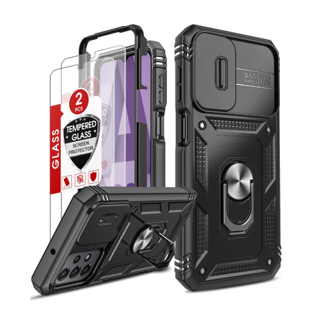 LeYi Coque pour Samsung A23 5G Antichoc Protection de la Caméra: 2 Verre Trempé,Samsung A23 4G et Anneau Support, PC Dur Anti-Ch