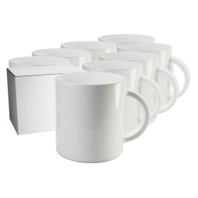 PixColor Lot de 15 tasses à sublimation en céramique blanche avec anse | Capacité de 250 ml | Boîte individuelle avec chaque tas