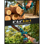 Mini Tronconneuse à Batterie 1300W, 8 et 6 Pouces Tronçonneuse Électrique Sans Fil pour Branches et Jardin, 8000mAh Cordless Cha