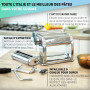VeoHome Machine à pâtes Manuelle avec séchoir - Acier Inoxydable Outil Polyvalent réglable en épaisseur, laminoir et manivelle -