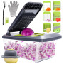 Mandoline Cuisine Coupe Legumes Multifonctions - Mandoline Professionnelle Cuisine avec 6 Lames en Acier Inoxydable, Coupe Legum