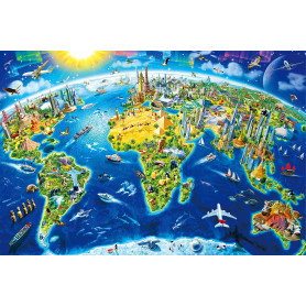 Puzzles pour Adultes 1000 pièces Repères du Monde 70 x 50 cm Puzzles pour Adultes Jeu éducatif Challenge Toy 1000 pièces Carte P