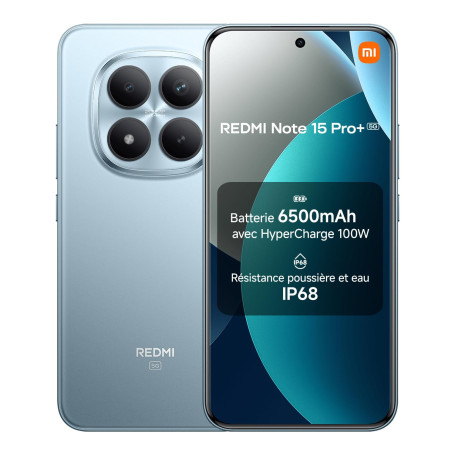 Xiaomi Redmi Note 15 Pro+ 5G, Smartphone 12+512 Go, Batterie Massive de 6500 mAh, IP66/IP68, Nouvel Appareil Photo 200 MP, écran