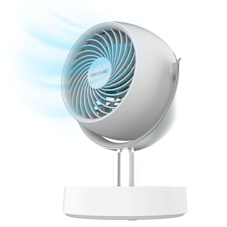 Cecotec - Ventilateur de Bureau EnergySilence 800 Cyclone Desk Portable - 10 W, Diamètre 25 cm, Batterie de 4000 mAh, 5 Vitesses