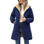 Tuopuda Manteau Femme Hiver Matelassée Veste Polaire Chaud Parkas Blouson Zippée à Capuche mi Longue Coat Outercoat Slim Fit Cas