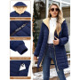 Tuopuda Manteau Femme Hiver Matelassée Veste Polaire Chaud Parkas Blouson Zippée à Capuche mi Longue Coat Outercoat Slim Fit Cas