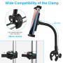 woleyi Support Tablette pour Poussette Fauteuil Roulant Bateau Vélo avec Col de Cygne, Support Tablette Guidon Tube Pôle pour iP