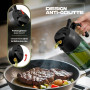 PORTENTUM Spray huile cuisine 470 ml 2 en 1 avec fonction spray et versement – Vaporisateur et pulverisateur en verre vert prote