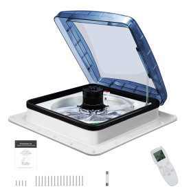 Brolteja Ventilateur de toit camping car,12V RV Ventilateur D'éChappement De Toit,Lanterneau Camping car d'extraction Réversible