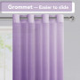 XWZO Lot de 2 rideaux en voile avec œillets - Dégradé de couleurs - Pour chambre à coucher et salon - Avec embrasses - 245 x 140