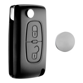 Jongo® CE0536 Kit Complet Coque Clé + Pile CR1620 Compatible avec Peugeot 207 308 3008 Partner Expert Citroën C3 C4 Berlingo Jum