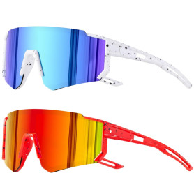 Beread Lot de 2 lunettes de soleil polarisées pour enfants - Protection UV400 - Pour garçons et filles - Pour cyclisme, course à