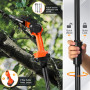 Elagueuse sur Perche Electrique, 2-en-1 Tronçonneuse avec Perche Télescopique (0,3 m-2,3 m), Mini Tronçonneuse 6 & 8 Pouces, Mot
