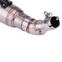 Qiilu Tuyau d'échappement intermédiaire de Moto Glissement Sur Échappement Moyen Lien Tuyau Adaptateur pour R25 R3 2013-2016