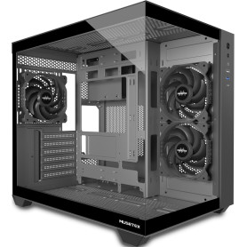MUSETEX Boitier PC ATX, 3 Ventilateurs Non-LED préinstallés, Support RAD 360MM, Verre trempé 270° Full View Boitier Pc Gamer wit