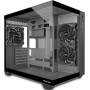 MUSETEX Boitier PC ATX, 3 Ventilateurs Non-LED préinstallés, Support RAD 360MM, Verre trempé 270° Full View Boitier Pc Gamer wit
