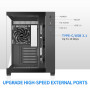 MUSETEX Boitier PC ATX, 3 Ventilateurs Non-LED préinstallés, Support RAD 360MM, Verre trempé 270° Full View Boitier Pc Gamer wit