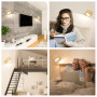 Applique Murale Interieur, Lampe Murale Touch LED avec Port de Charge USB Contrôle Tactile, 3 Niveaux de Luminosité 3 Températur