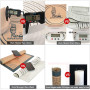 SUPER KITCHEN Rouleau à Pâtisserie Ajustable en Acier Inoxydable Avec 5 Anneaux Réglables, Tapis de Cuisson Tapis à Pâtisserie e