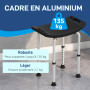 HOMCOM Tabouret de Douche Chaise de Douche pour Personnes âgées et handicapées, Hauteur réglable, Patins antidérapants, Chaise d